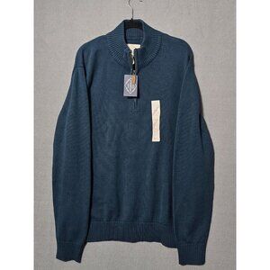 St John's Bay Men's Quarter Zip Teal Pullover Sweater Size XXL NWT